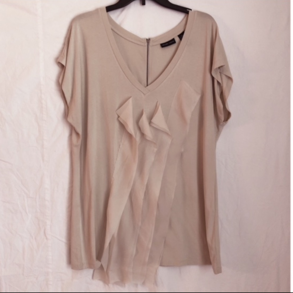 New York & Company Chiffon Ruffle Top XL